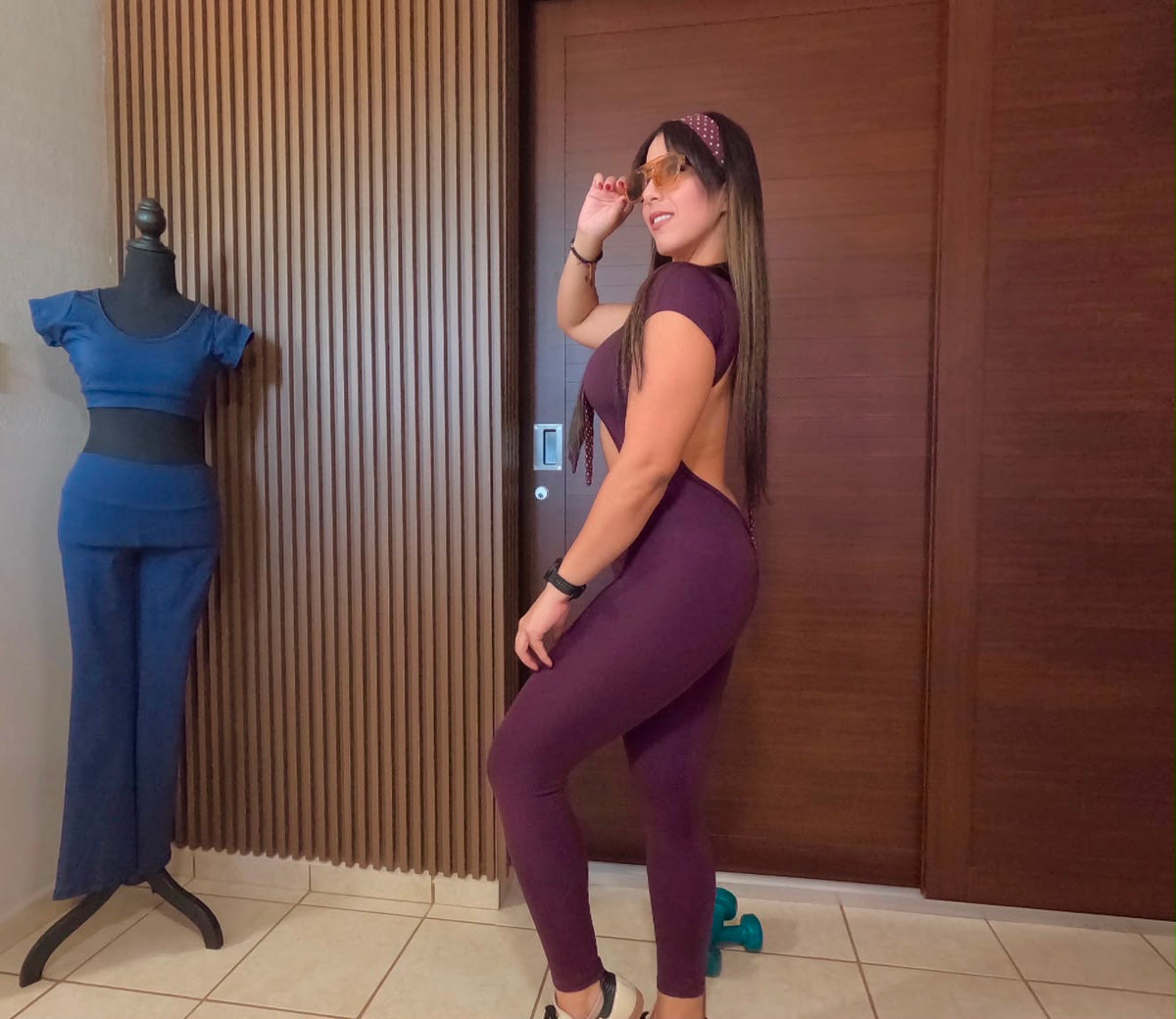 Karlie Confidence Wine Jumpsuit